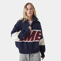 Thrill Navy Zipper Knit